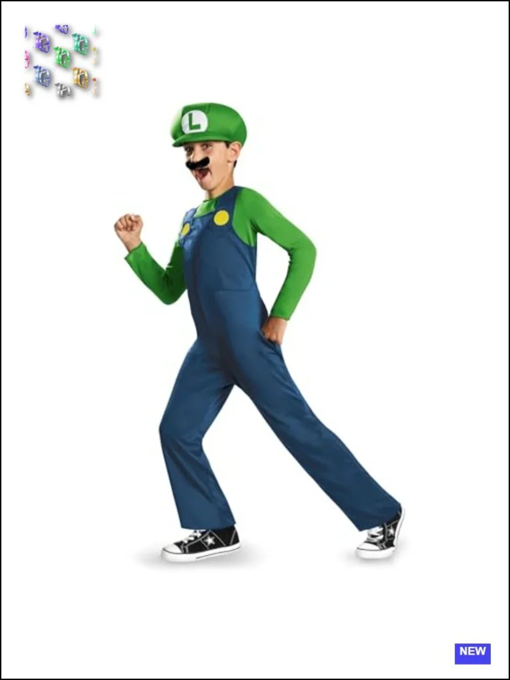 Officially Licensed Luigi Costume for Kids Super Mario Halloween Cosplay 100%